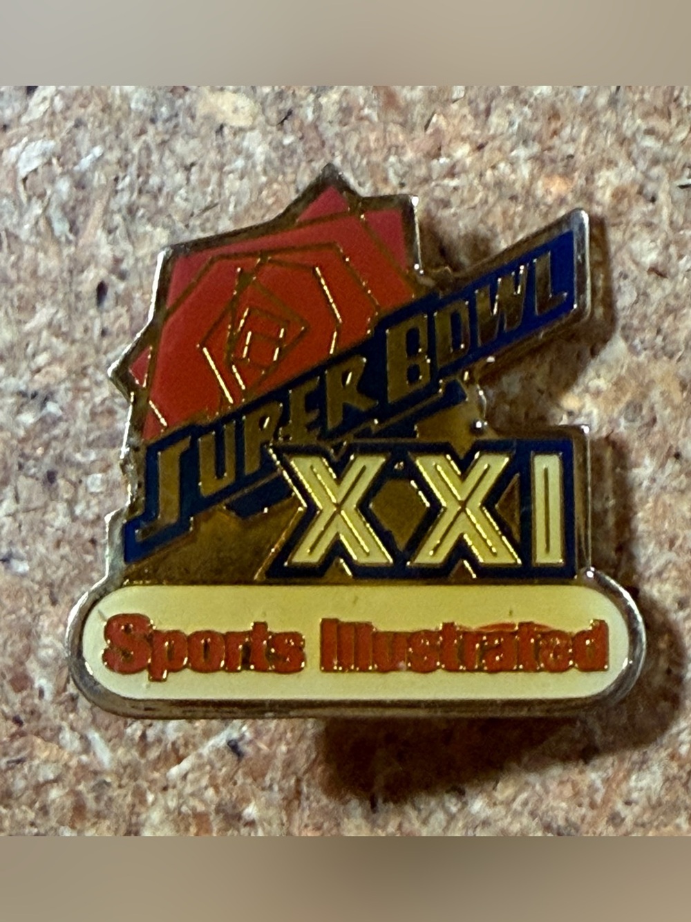Vintage 1986 Super Bowl XXI Sports Illustrated NFL Football Collectors Pin